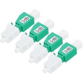 MECCANIXITY 3dB LC Fiber Attenuator, LC/APC SM Single Mode Fixed Fiber Optic Attenuator Male to Female for Fiber Optic Transmission Pack of 4