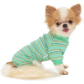 LOPHIPETS Dog Pajama Onesie for Small Chihuahua Yorkie Puppy Cat Clothes Apparel-Green/S