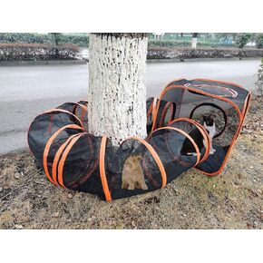 Portable DIY Outside Cat Enclosures Parts,3-in-1 Cat Tent Play House,4-in-1 Cat Playpen Tunnels for Rabbits Ferrets Puppy and Small Animals Indoor and Outdoor