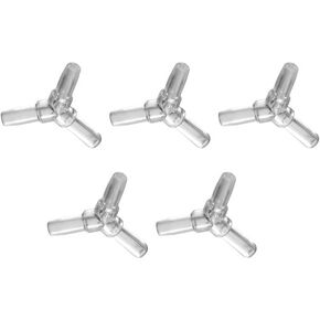 3-Way Control Lever Valve Distributor Splitter for Aquarium, 5Pcs Transparent, Tubing Connector Hose Fittings for Pumps and Filters