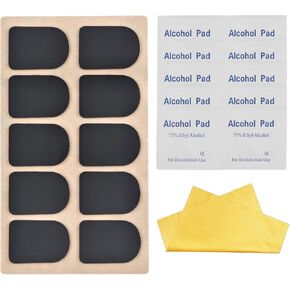 Rockhouse Clarinet Mouthpiece Cushions Patches Pads, Thick, 0.8mm Black, 10-Pack with Cleaning Kit in Saudi Arabia