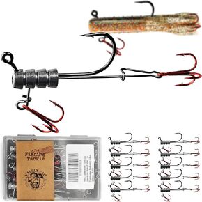Tube Jig Heads for Bass Fishing, Tube Worm rig Jigs Tube Bait Hooks for Bass, Crappie, Trout, Tube Lures Tube Hooks kit for Freshwater Saltwater, 5/16oz, 1/4oz, 3/16oz, 1/8oz