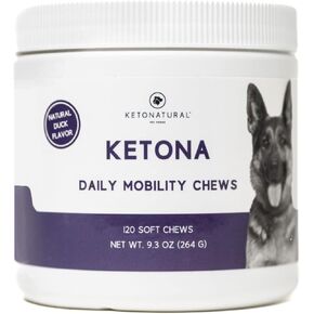 Ketona Daily Mobility Chews for Dogs, Natural Duck Flavor, Healthy Supplements to Lubricate Joints and Promote Healthy Mobility, Natural and Organic Ingredients – 120 Count