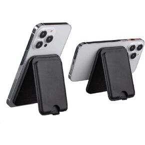 Kickstand 3-Card Holder with Adjustable Stand Magnetic Card Holder for MagSafe Walet Apple iPhone 14/13 / 12 Series, (Tan)