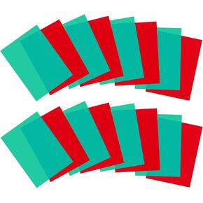 Lystaii 16pcs Christmas Gel Light Filter Color Correction Colored Overlays Transparent Color Lighting Gel Filter Plastic Sheets Correction 11.7 by 8.3 Inches for Film Video, Photo, Stage (Red Green)