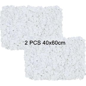 Flower Wall Backdrop Silk Panel- Flower Wall Panel 12 Pcs White Flower Wall Backdrop Wedding 4ftx8ft Floral Background for Florists Bridal Shower Birthday Decoration Hydrangea