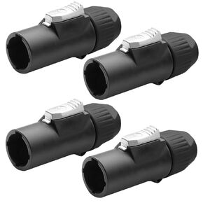 Waterproof Locking Female PowerCon 20A IP65 Outdoor Protection Chassis Connectors, Heavy-Duty UV-Resistant, Pack of 4