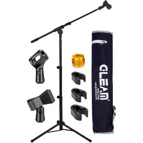 GLEAM Microphone Stand - Tripod Boom Mic Stand with Carrying Bag and Screw Adapter (Tripod)
