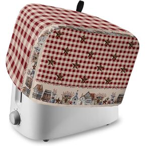 Toaster Dust Cover with Pockets, American Country Star Bless This Home Berries Wooden Board Soft Washable 2 Slice Toaster Cover, Dust-proof Cover for Small Appliance Cover and Fingerprint Protection