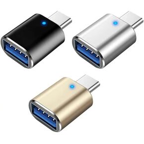 USB C to USB Adapter [3-Pack],USB C Male to USB Female Adapter Compatible with iPhone 15 Samsung S23 Ultra MacBook Pro 2023/ Air 2022 iPad Pro/Mini,Thunderbolt 4/3