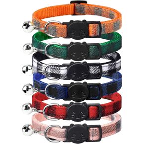 Cat Collars-Breakaway Kitten Collar with Bell - Adjustable7-12in Litter Collars Pups - Set of 8