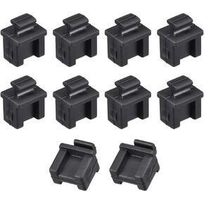 uxcell 10pcs SFP Silicone Protectors Cap Port Cover Anti Dust 14mmx12mmx17mm Black