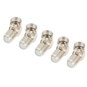 Walfront 5 Pcs F-Type Adapter Connector Right Angle Male to Female RF Connector 90 Degree Coax Adapter TV Antenna Coaxial Cable Right Angle Connector for RG6/RG59 Coax