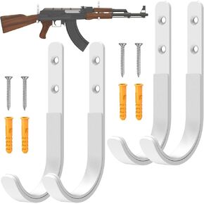 Metal Gun Rack Wall Mount Rifles Shotgun Wall Mount Gun Hooks Wall Mount Gun Hanger for Storing Rifles, Shotguns and Bows with Soft Padding
