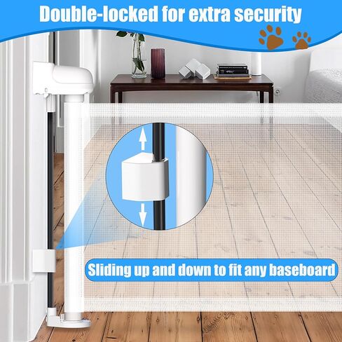 بوابة كلب قصيرة بطول 35.56 سم ارتفاعًا، بوابة جرو، بوابة جرو 59 بوصة، خطوة واسعة فوق سياج الحيوانات الأليفة، بوابة شبكية للكلاب قابلة للسحب في الأماكن المغلقة والخارجية، تتسع حتى 59 بوصة، بوابات للكلاب، بوابات للكلاب الصغيرة لسلالم المداخل in Kuwait