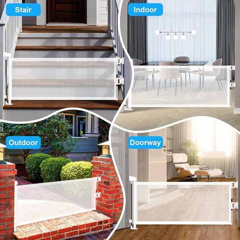 بوابة كلب قصيرة بطول 35.56 سم ارتفاعًا، بوابة جرو، بوابة جرو 59 بوصة، خطوة واسعة فوق سياج الحيوانات الأليفة، بوابة شبكية للكلاب قابلة للسحب في الأماكن المغلقة والخارجية، تتسع حتى 59 بوصة، بوابات للكلاب، بوابات للكلاب الصغيرة لسلالم المداخل in Kuwait