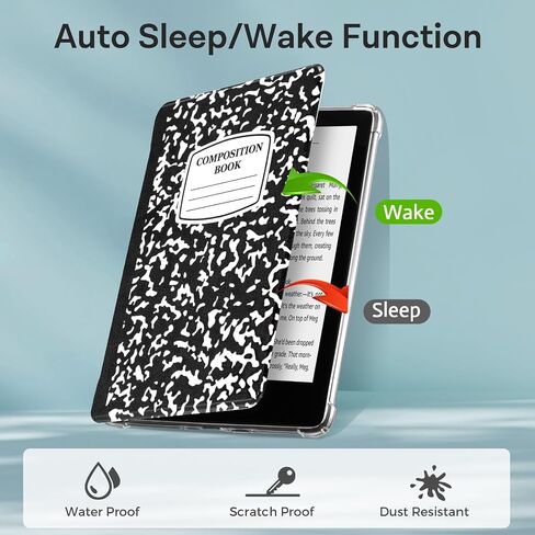 حافظة CoBak لجهاز Kindle Paperwhite (إصدار الجيل الحادي عشر 2023 مقاس 6.8 بوصة) وإصدار Paperwhite Signature - غطاء جديد من جلد البولي يوريثان وغطاء خلفي من السيليكون الناعم الشفاف مع ميزة التنبيه التلقائي للنوم in Saudi Arabia