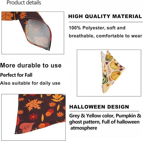 Cute Fall Dog Bandanas 2 Pack, Autumn Hello Fall Hey Pumpkin Maple Leaves Dog Scarf, Thanksgiving Handkerchief Scarves Gifts for Puppy Large Dogs in Saudi Arabia