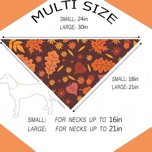 Cute Fall Dog Bandanas 2 Pack, Autumn Hello Fall Hey Pumpkin Maple Leaves Dog Scarf, Thanksgiving Handkerchief Scarves Gifts for Puppy Large Dogs in Saudi Arabia