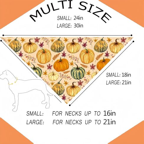 Cute Fall Dog Bandanas 2 Pack, Autumn Hello Fall Hey Pumpkin Maple Leaves Dog Scarf, Thanksgiving Handkerchief Scarves Gifts for Puppy Large Dogs in Saudi Arabia
