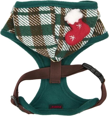 Puppia Irvin Dog Harness Over-The-Head Warm Winter Diamond Pattern Adjustable Chest for Small and Medium Dog, Cream, Medium in Kuwait
