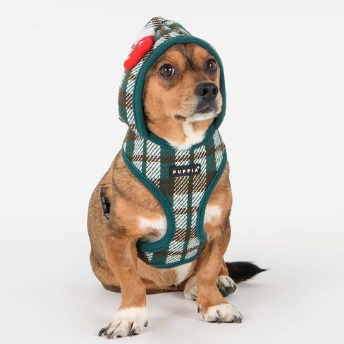 Puppia Irvin Dog Harness Over-The-Head Warm Winter Diamond Pattern Adjustable Chest for Small and Medium Dog, Cream, Medium in Kuwait