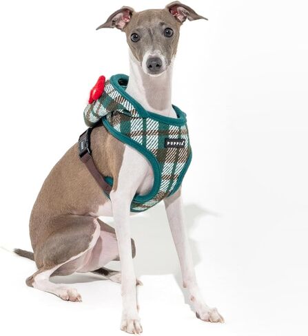 Puppia Irvin Dog Harness Over-The-Head Warm Winter Diamond Pattern Adjustable Chest for Small and Medium Dog, Cream, Medium in Kuwait