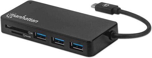 Manhattan 4-Port USB 3.0 Hub – with 5 Gbps Data Transfer, 1A Mobile Device Charging, 8 inch Cable – Compatible with PC, MacBook, Mac Pro, Mac mini, iMac, Surface Pro, Flash Drive - 162746 in Saudi Arabia