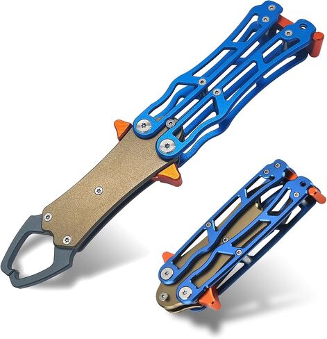 أدوات قابض شفاه السمكة - أداة صيد قابلة للطي مقاس 7 بوصات مع سبائك الألومنيوم، مقابض سمكة محمولة خفيفة الوزن لصيد الأسماك كماشة إزالة الخطاف وإكسسوارات الصيد للصيادين in Kuwait