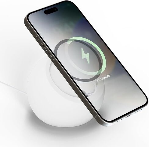 حامل شحن لاسلكي مغناطيسي متوافق مع Magsafe، حامل سيليكون ممتاز لهاتف iPhone 16/15/14/13/12 - إدارة سرية للكابلات، كابل الشحن غير متضمن (أسود) in Saudi Arabia