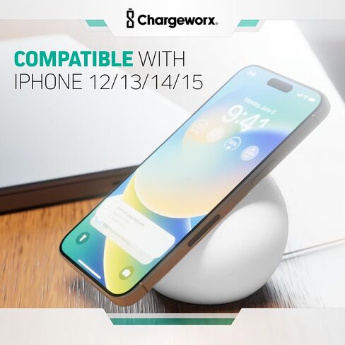 حامل شحن لاسلكي مغناطيسي متوافق مع Magsafe، حامل سيليكون ممتاز لهاتف iPhone 16/15/14/13/12 - إدارة سرية للكابلات، كابل الشحن غير متضمن (أسود) in Saudi Arabia