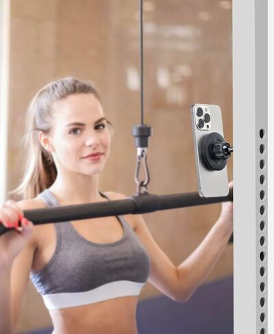 Magnetic Phone Mount for Home Gym, Adjustable Handlebar Bracket, Double-Sided Magnet, Fits All Phones in Saudi Arabia