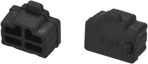 uxcell 20pcs RJ45 Silicone Protectors Ethernet Hub Port Anti Dust Cap Cover 12mmx8.3mm Black in Saudi Arabia