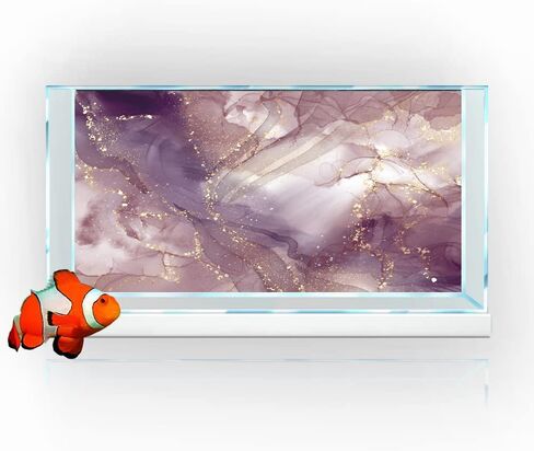 Pink Marble Aquarium Background, Art Abstract Pink Gold Line Marble Terrarium Background, Coloful Marble Glass Terrarium Background 30X12IN with 8 EVA Double-Sided Tape in Kuwait
