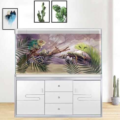 Pink Marble Aquarium Background, Art Abstract Pink Gold Line Marble Terrarium Background, Coloful Marble Glass Terrarium Background 30X12IN with 8 EVA Double-Sided Tape in Kuwait