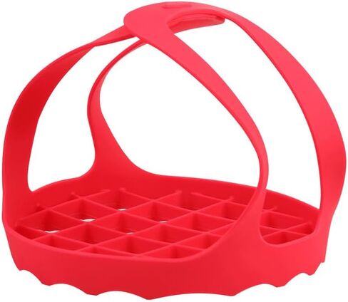 Resuable Silicon Egg Lifter Rack Heat Resistant Silicone Sling For Compatible with 6-quart and 8-quart cookers, Pressure Cooker sling, Bakeware Sling, BPA FreeRed in Saudi Arabia
