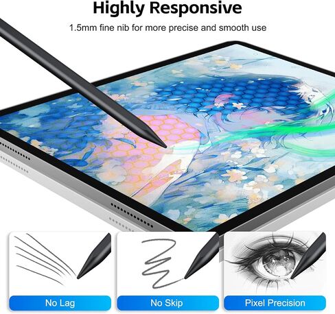 Stylus Pen for iPad with 13mins Fast Charge,Tilt Sensitive Palm Rejection Pencil for 2018-2024 iPad Pro 11/13 M4, iPad Air 11/13 M2, iPad Pro 11/12.9, iPad 10/9/8/7/6, Air 5/4/3, Mini 6/5 in Saudi Arabia