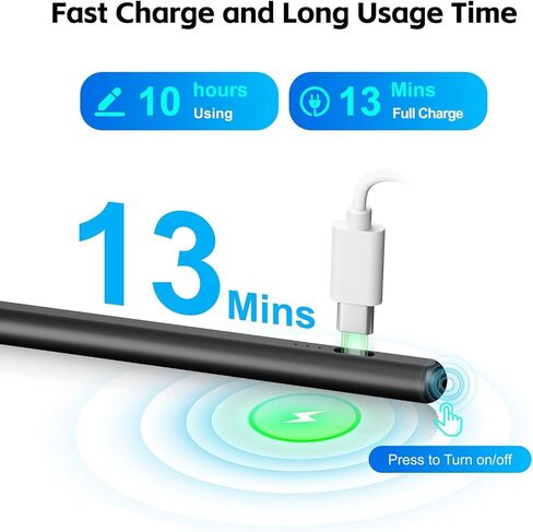 Stylus Pen for iPad with 13mins Fast Charge,Tilt Sensitive Palm Rejection Pencil for 2018-2024 iPad Pro 11/13 M4, iPad Air 11/13 M2, iPad Pro 11/12.9, iPad 10/9/8/7/6, Air 5/4/3, Mini 6/5 in Saudi Arabia