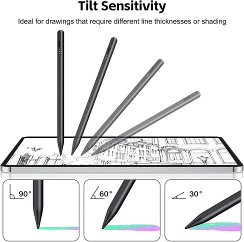 Stylus Pen for iPad with 13mins Fast Charge,Tilt Sensitive Palm Rejection Pencil for 2018-2024 iPad Pro 11/13 M4, iPad Air 11/13 M2, iPad Pro 11/12.9, iPad 10/9/8/7/6, Air 5/4/3, Mini 6/5 in Saudi Arabia