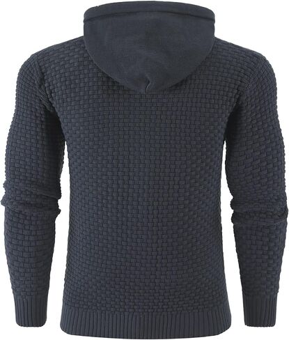 Zaitun Men's Full Zip Up Hooded Cardigan Sweater With Pockets in Kuwait