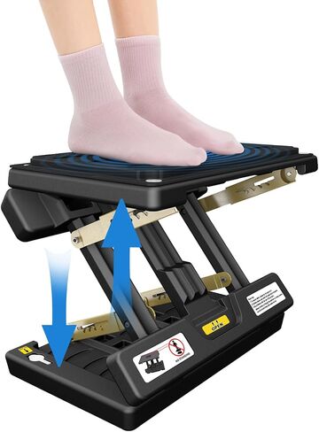 Foldable Foot Rest, Computer Foot Rest Under Desk, 12Modes Adjustable Ergonomic Foot Rest for Office, Loading Capacity 80 pounds, Removable Soft Cloth Pad, Yellow in Saudi Arabia