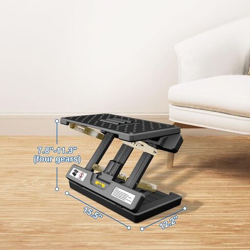 Foldable Foot Rest, Computer Foot Rest Under Desk, 12Modes Adjustable Ergonomic Foot Rest for Office, Loading Capacity 80 pounds, Removable Soft Cloth Pad, Yellow in Saudi Arabia