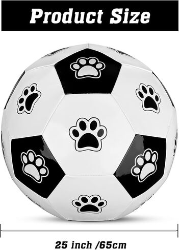 كرة الرعي من ميولمارت للكلاب، كرة حصان، مقاس 25 بوصة، كرة قدم عملاقة غير قابلة للتدمير مع مضخة يدوية للعب خارج المنزل باللونين الأبيض والأسود، منتهكي الملل للكلاب الكبيرة والخيول in Kuwait
