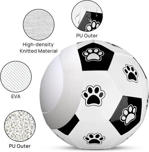 كرة الرعي من ميولمارت للكلاب، كرة حصان، مقاس 25 بوصة، كرة قدم عملاقة غير قابلة للتدمير مع مضخة يدوية للعب خارج المنزل باللونين الأبيض والأسود، منتهكي الملل للكلاب الكبيرة والخيول in Kuwait