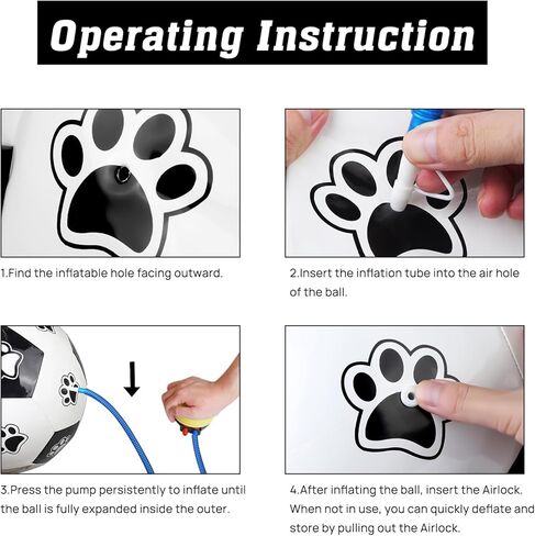 كرة الرعي من ميولمارت للكلاب، كرة حصان، مقاس 25 بوصة، كرة قدم عملاقة غير قابلة للتدمير مع مضخة يدوية للعب خارج المنزل باللونين الأبيض والأسود، منتهكي الملل للكلاب الكبيرة والخيول in Kuwait