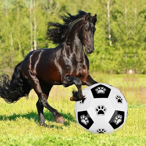 كرة الرعي من ميولمارت للكلاب، كرة حصان، مقاس 25 بوصة، كرة قدم عملاقة غير قابلة للتدمير مع مضخة يدوية للعب خارج المنزل باللونين الأبيض والأسود، منتهكي الملل للكلاب الكبيرة والخيول in Kuwait