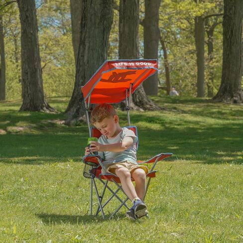 Life is Good Kid's Quad Chair with Canopy, Cup Holder, and Carry Bag, Foldable Outdoor Chair for Beach, Sports, Camping, Supports up to 150lbs in Saudi Arabia