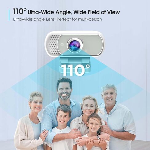 Webcam with Ring Light Microphone - Streaming Web Camera, 1080P Full HD Pro Camera for PC Mac Laptop Desktop, USB Computer Webcam with Privacy Cover and Tripod for Zoom Meeting Skype Teams Twitch in Kuwait
