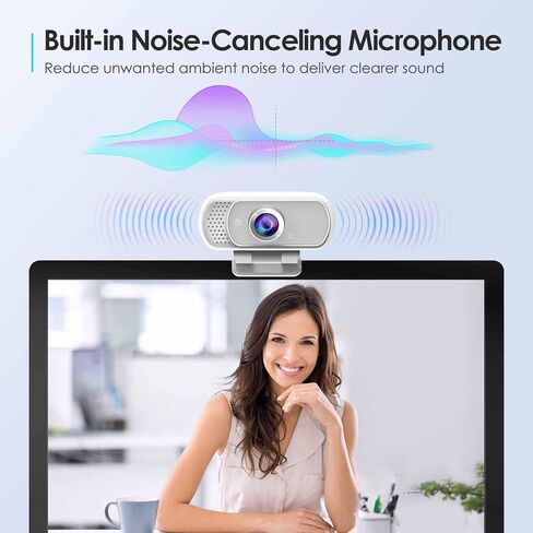 Webcam with Ring Light Microphone - Streaming Web Camera, 1080P Full HD Pro Camera for PC Mac Laptop Desktop, USB Computer Webcam with Privacy Cover and Tripod for Zoom Meeting Skype Teams Twitch in Kuwait
