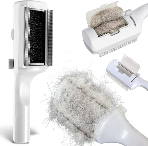 Pet Dry Cleaning Brush for Short or Long Haired Cats/Dogs, Dog Fur Remover, Sticky Brush for Shedding and Grooming, Cat Brushes for Indoor Cats,Rabbit Comb(white) in Saudi Arabia